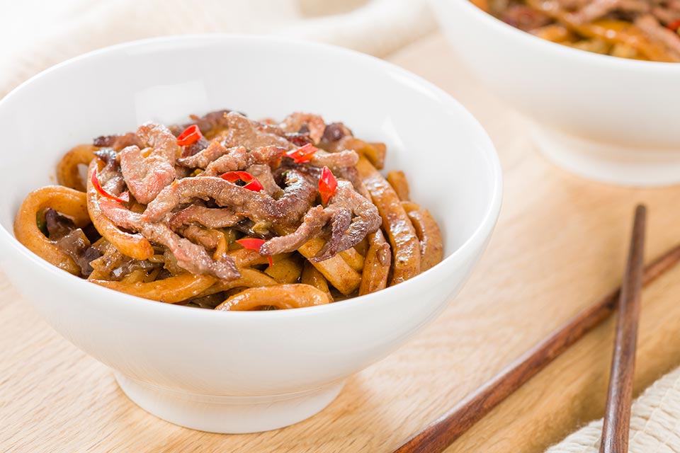 beef and black bean noodles