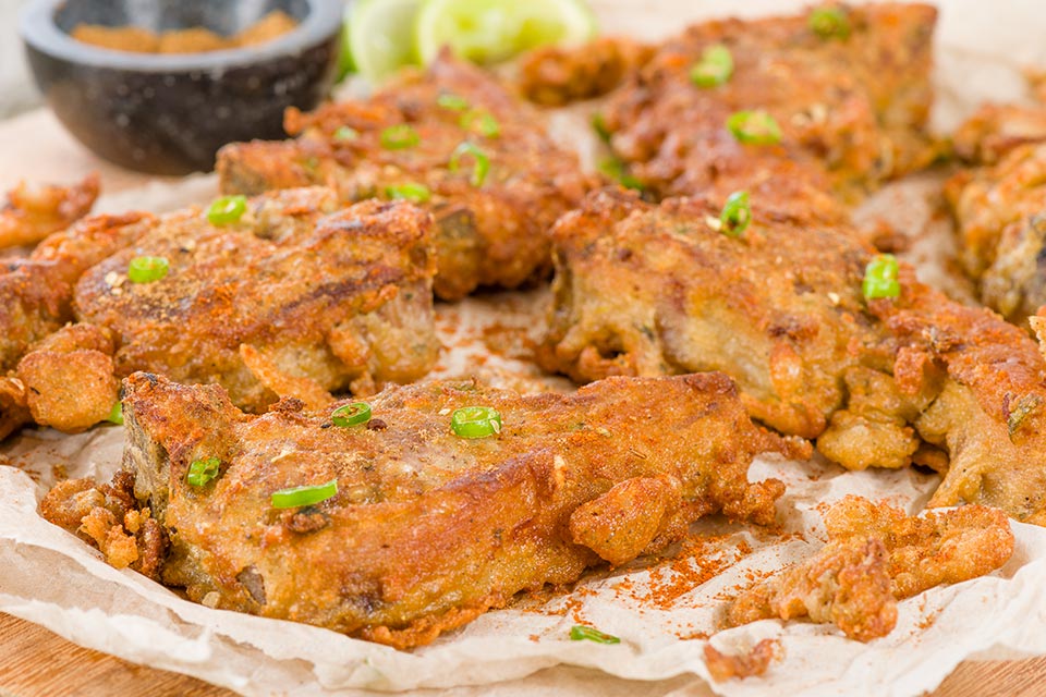 Indian battered lamb chops