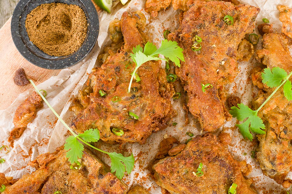 Indian battered lamb chops