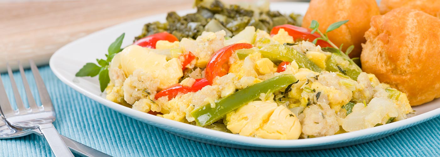 Jamaican salt fish and ackee