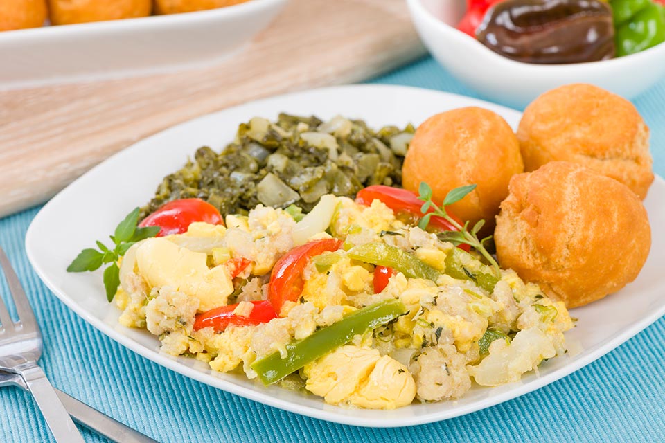 Jamaican salt fish and ackee