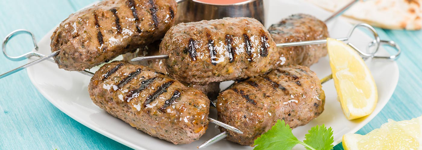 seekh kebabs on skewers