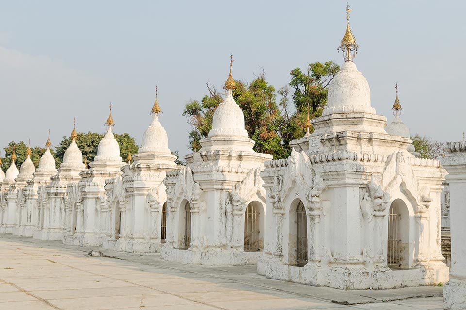 Stupas at temple in Mandalay