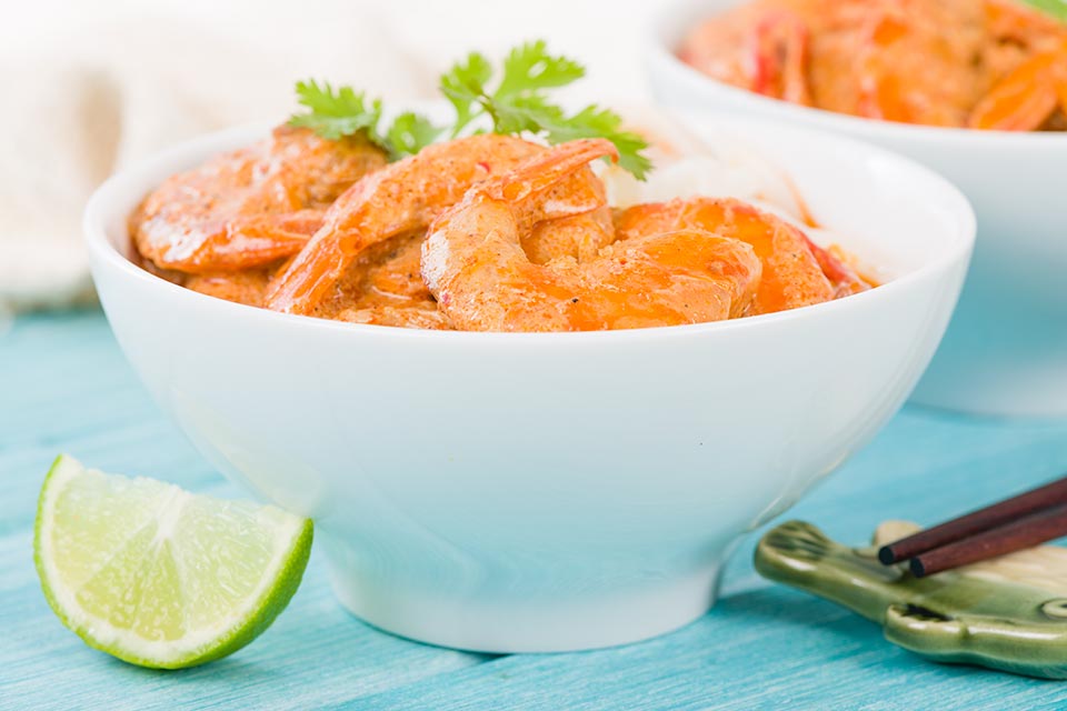 Thai red prawn curry